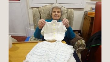 Warrington care home Resident gets knitting again